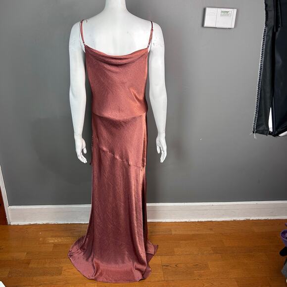 House of Harlow 1960 x Revolve Slip Dress Medium Eveline‎ satin metallic brown - Picture 6 of 12